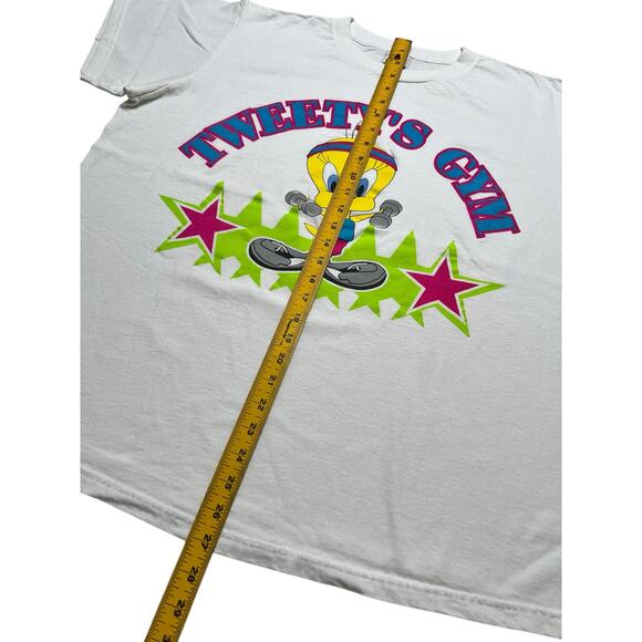 Vintage Tweety Looney Tunes T-Shirt Size XL 1997 Cartoon Tweetys Gym 90s / Retro - Picture 5 of 10